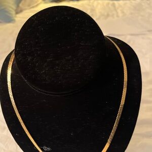 Gold Herringbone Chain Necklace